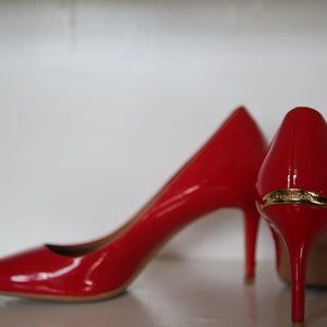 Red Calvin Klein heels